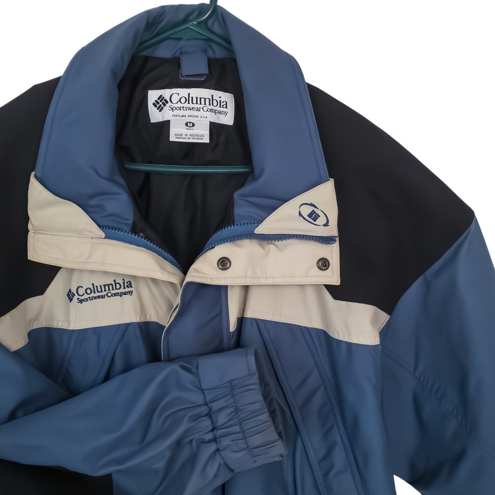 Columbia Boulder Ridge Jacket Men M Blue Colorblock Zip Up Nylon